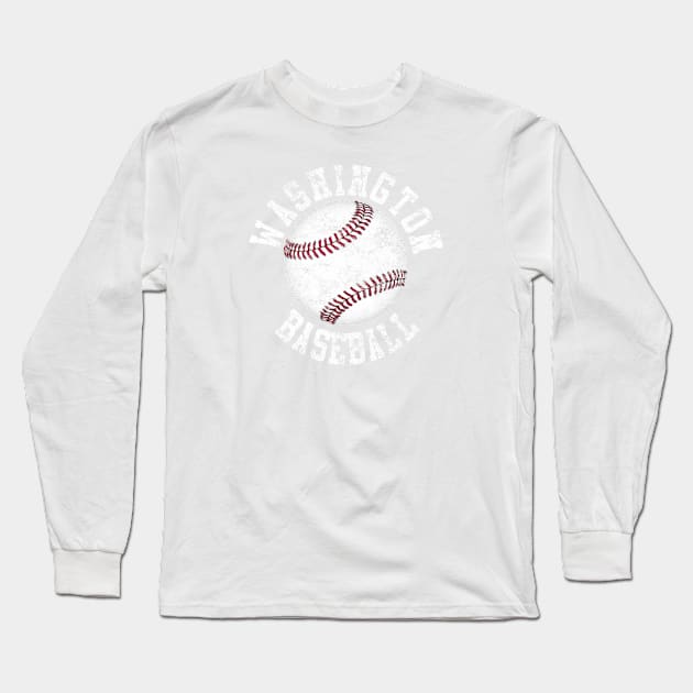 Vintage Washington Baseball Long Sleeve T-Shirt by tropicalteesshop